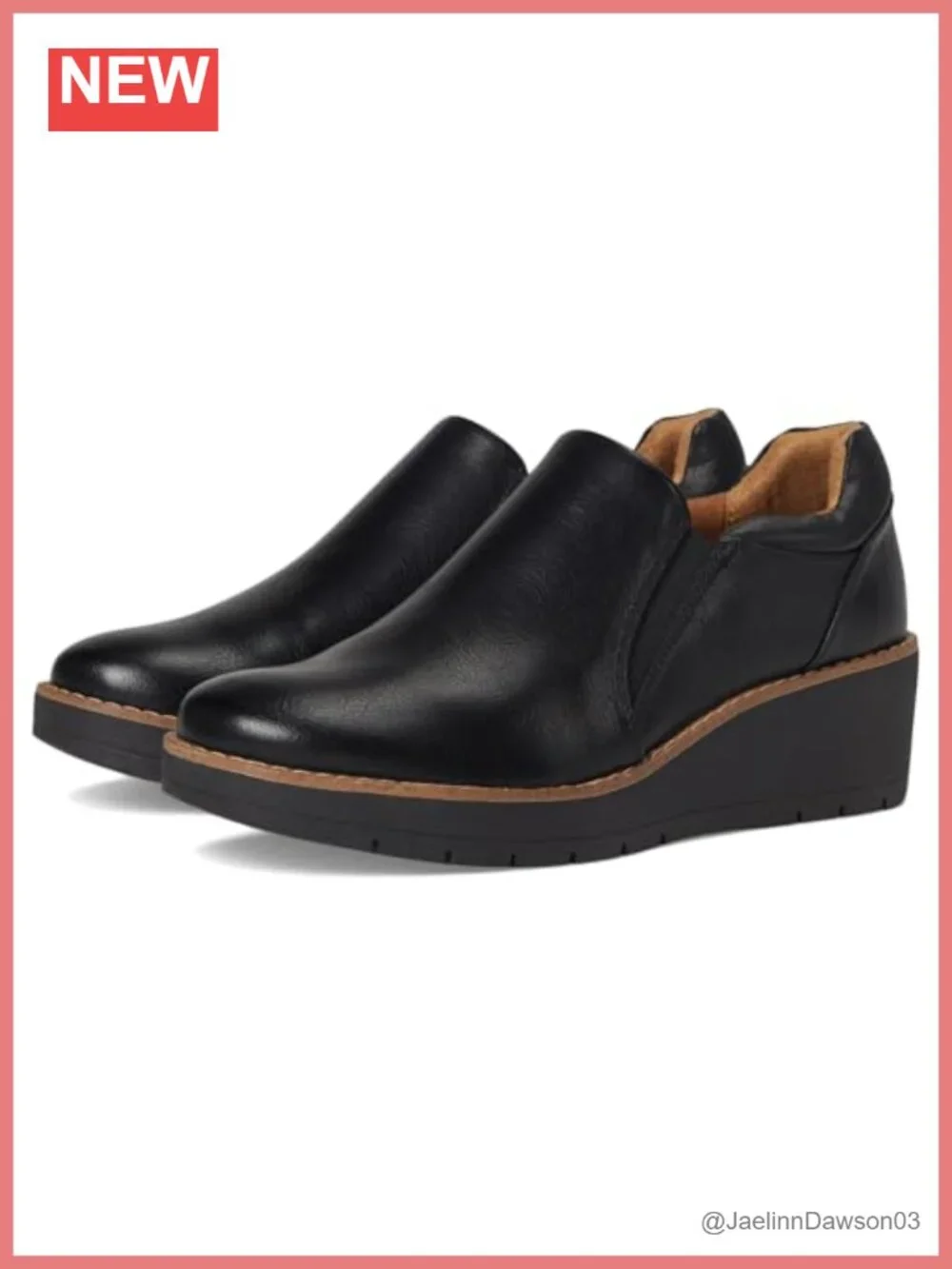 Women's Faux Leather Loafer Flats Slip-On Wedge Comfort Cushion